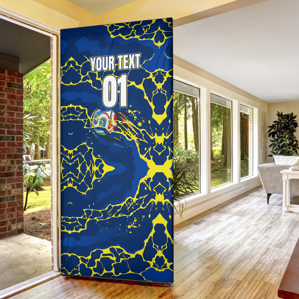 Personalized Curacao Football Door Cover Caribbean Splash Paint Soccer Graphic