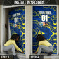 Personalized Curacao Football Door Cover Caribbean Splash Paint Soccer Graphic