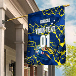 Personalized Curacao Football Garden Flag Caribbean Splash Paint Soccer Graphic