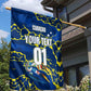 Personalized Curacao Football Garden Flag Caribbean Splash Paint Soccer Graphic