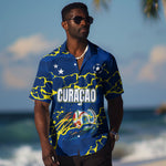 Personalized Curacao Football Hawaiian Shirt Caribbean Splash Paint Soccer Graphic