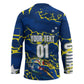 Personalized Curacao Football Hockey Jersey Caribbean Splash Paint Soccer Graphic