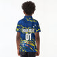 Personalized Curacao Football Kid Polo Shirt Caribbean Splash Paint Soccer Graphic
