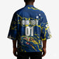 Personalized Curacao Football Kimono Caribbean Splash Paint Soccer Graphic
