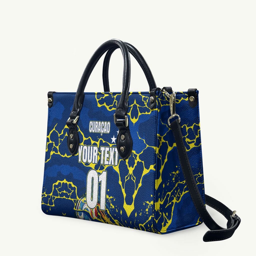 Personalized Curacao Football Leather Bag Caribbean Splash Paint Soccer Graphic