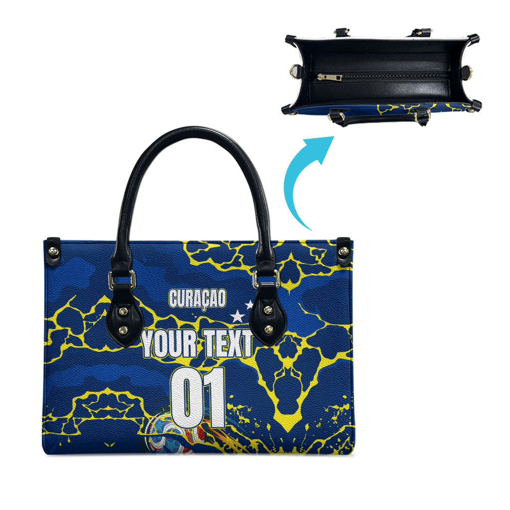 Personalized Curacao Football Leather Bag Caribbean Splash Paint Soccer Graphic