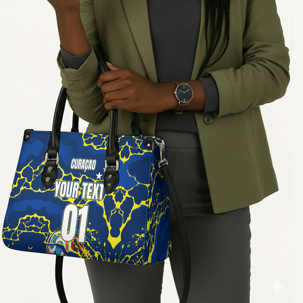 Personalized Curacao Football Leather Bag Caribbean Splash Paint Soccer Graphic