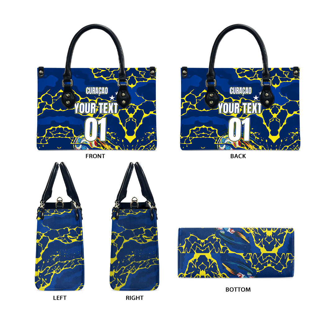 Personalized Curacao Football Leather Bag Caribbean Splash Paint Soccer Graphic