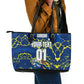 Personalized Curacao Football Leather Tote Bag Caribbean Splash Paint Soccer Graphic