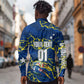 Personalized Curacao Football Long Sleeve Button Shirt Caribbean Splash Paint Soccer Graphic