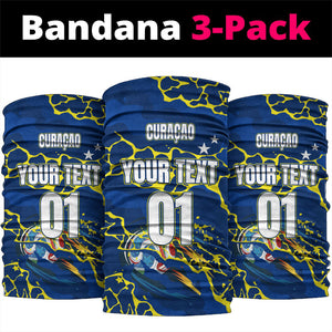 Personalized Curacao Football Neck Gaiter Caribbean Splash Paint Soccer Graphic