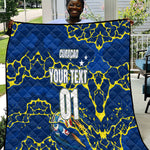 Personalized Curacao Football Quilt Caribbean Splash Paint Soccer Graphic