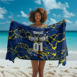 Personalized Curacao Football Sarong Caribbean Splash Paint Soccer Graphic