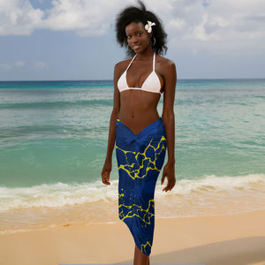Personalized Curacao Football Sarong Caribbean Splash Paint Soccer Graphic