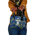 Personalized Curacao Football Shoulder Handbag Caribbean Splash Paint Soccer Graphic
