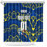 Personalized Curacao Football Shower Curtain Caribbean Splash Paint Soccer Graphic