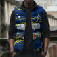 Personalized Curacao Football Sleeveless Puffer Jacket Caribbean Splash Paint Soccer Graphic