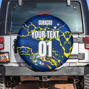 Personalized Curacao Football Spare Tire Cover Caribbean Splash Paint Soccer Graphic