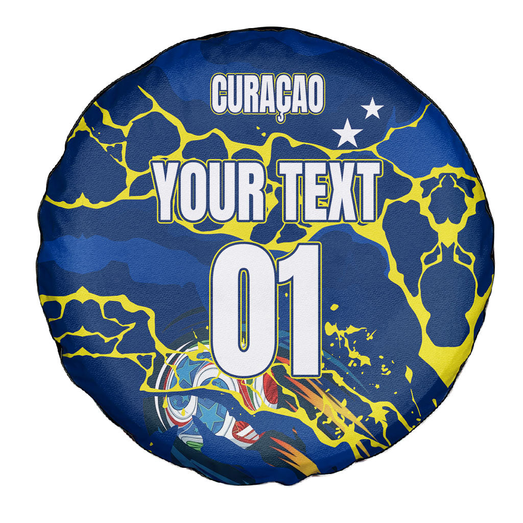 Personalized Curacao Football Spare Tire Cover Caribbean Splash Paint Soccer Graphic