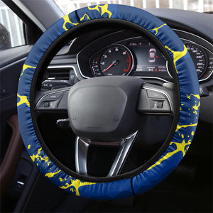 Curacao Football Steering Wheel Cover Caribbean Splash Paint Soccer Graphic
