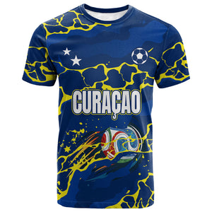 Personalized Curacao Football T shirt Caribbean Splash Paint Soccer Graphic