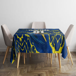 Personalized Curacao Football Tablecloth Caribbean Splash Paint Soccer Graphic