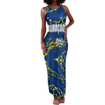 Personalized Curacao Football Tank Maxi Dress Caribbean Splash Paint Soccer Graphic