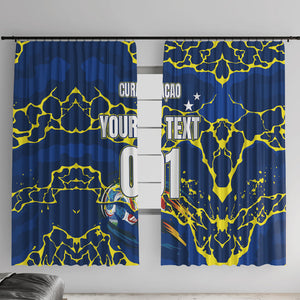 Personalized Curacao Football Window Curtain Caribbean Splash Paint Soccer Graphic