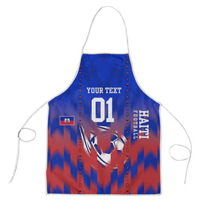 Personalized Haiti Football Apron Brush Stroke Soccer Graphic Flag Colors