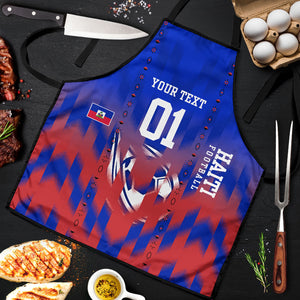 Personalized Haiti Football Apron Brush Stroke Soccer Graphic Flag Colors