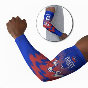 Personalized Haiti Football Arm Sleeves Brush Stroke Soccer Graphic Flag Colors