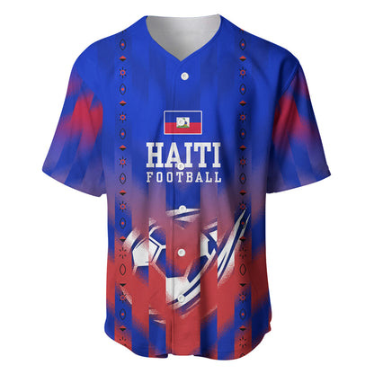 Personalized Haiti Football Baseball Jersey Brush Stroke Soccer Graphic Flag Colors