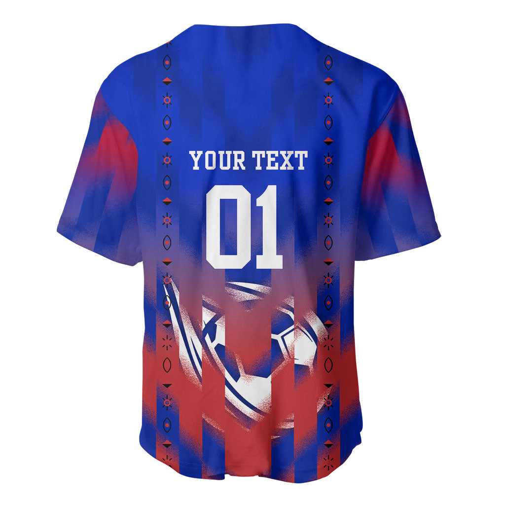 Personalized Haiti Football Baseball Jersey Brush Stroke Soccer Graphic Flag Colors