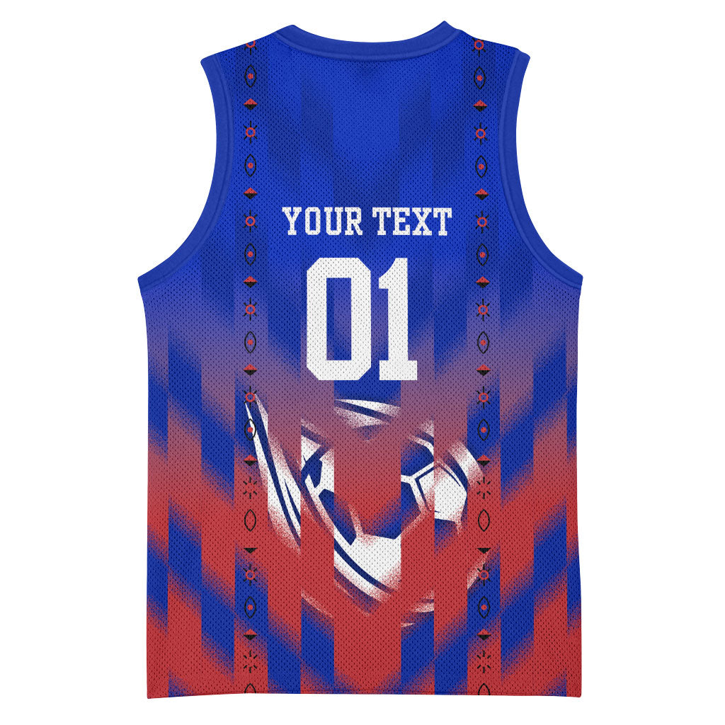 Personalized Haiti Football Basketball Jersey Brush Stroke Soccer Graphic Flag Colors