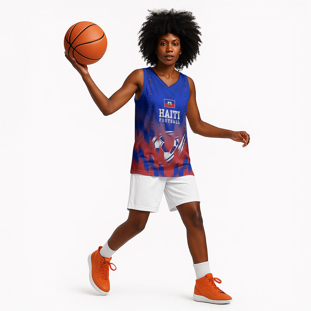 Personalized Haiti Football Basketball Jersey Brush Stroke Soccer Graphic Flag Colors