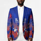 Personalized Haiti Football Blazer Brush Stroke Soccer Graphic Flag Colors
