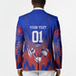 Personalized Haiti Football Blazer Brush Stroke Soccer Graphic Flag Colors