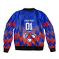 Personalized Haiti Football Bomber Jacket Brush Stroke Soccer Graphic Flag Colors