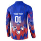 Personalized Haiti Football Button Sweatshirt Brush Stroke Soccer Graphic Flag Colors