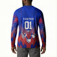 Personalized Haiti Football Button Sweatshirt Brush Stroke Soccer Graphic Flag Colors