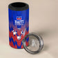 Personalized Haiti Football 4 in 1 Can Cooler Tumbler Brush Stroke Soccer Graphic Flag Colors