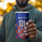 Personalized Haiti Football 4 in 1 Can Cooler Tumbler Brush Stroke Soccer Graphic Flag Colors