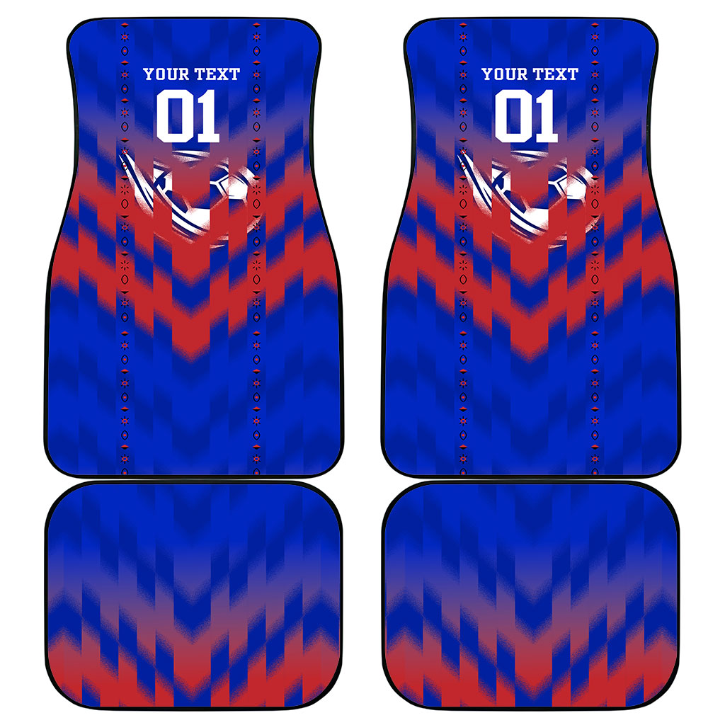 Personalized Haiti Football Car Mats Brush Stroke Soccer Graphic Flag Colors