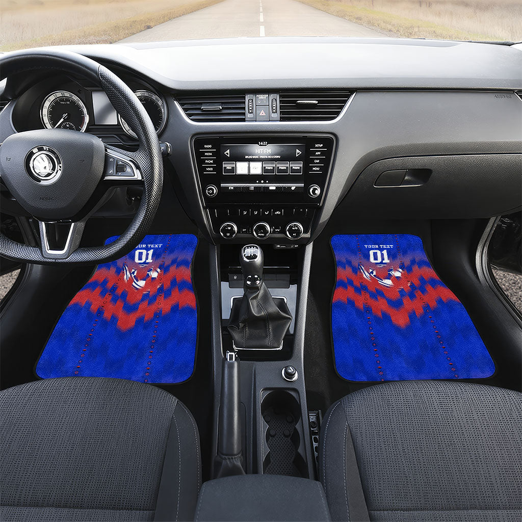 Personalized Haiti Football Car Mats Brush Stroke Soccer Graphic Flag Colors