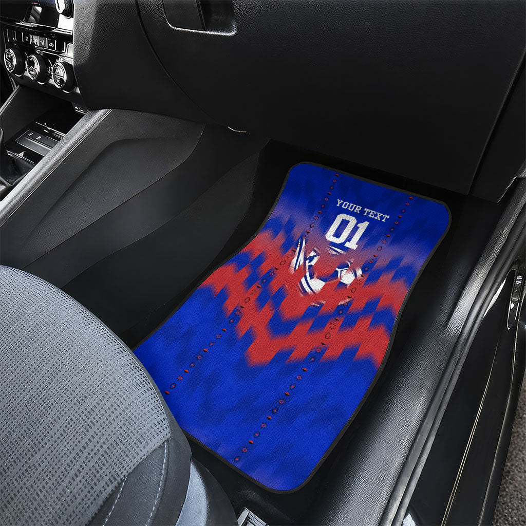 Personalized Haiti Football Car Mats Brush Stroke Soccer Graphic Flag Colors