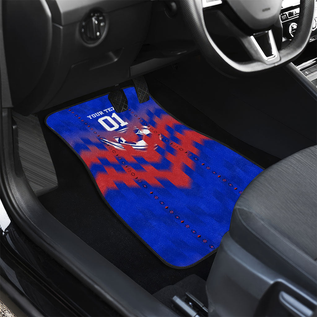 Personalized Haiti Football Car Mats Brush Stroke Soccer Graphic Flag Colors