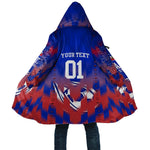 Personalized Haiti Football Cloak Brush Stroke Soccer Graphic Flag Colors