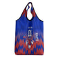 Personalized Haiti Football Grocery Bag Brush Stroke Soccer Graphic Flag Colors