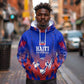 Personalized Haiti Football Hoodie Brush Stroke Soccer Graphic Flag Colors