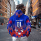 Personalized Haiti Football Hoodie Brush Stroke Soccer Graphic Flag Colors